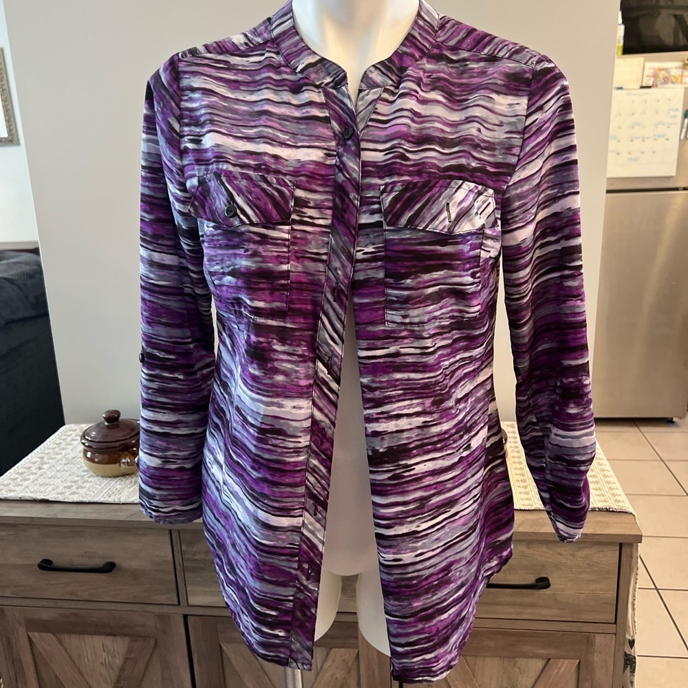 Elementz purple striped top